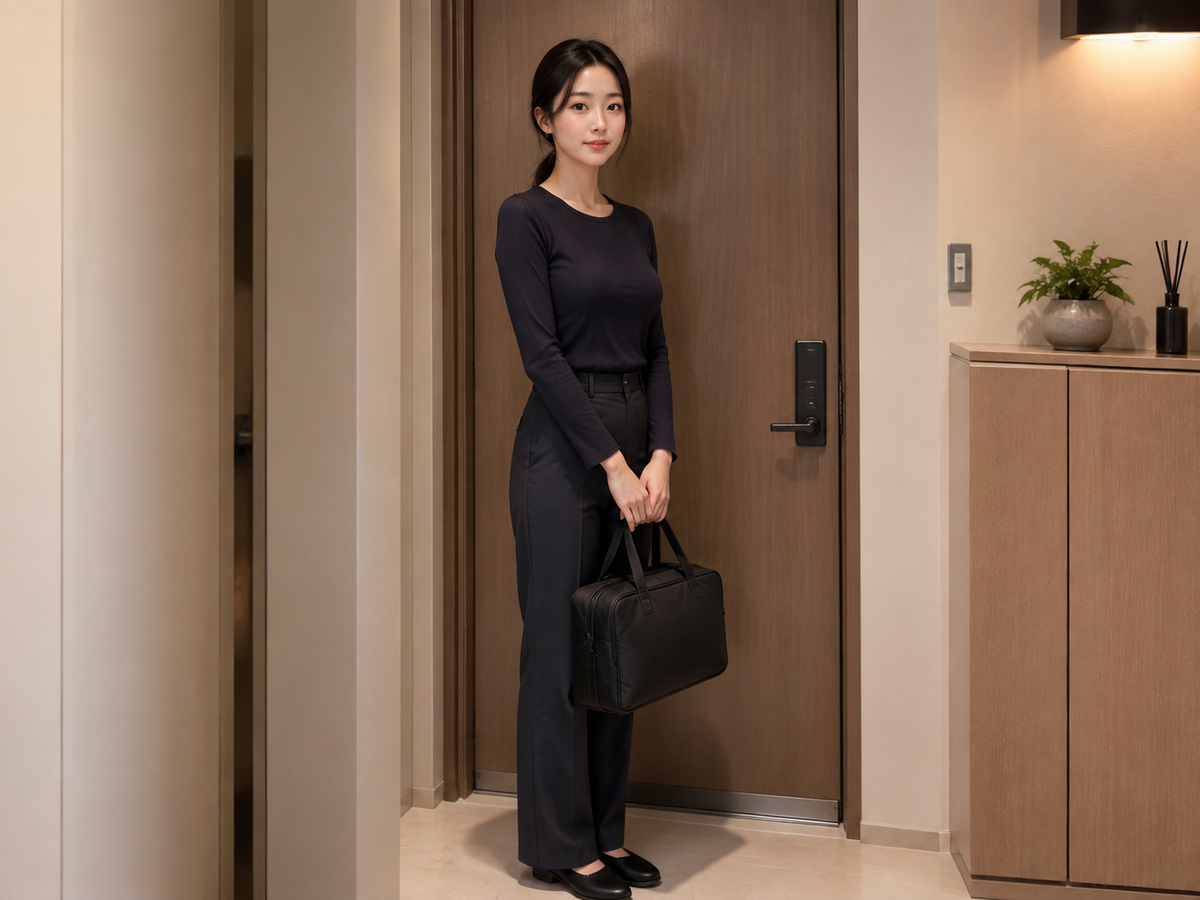 의왕 방문 홈케어 일정을 준비하는 젊은 성인 한국 여성 관리사